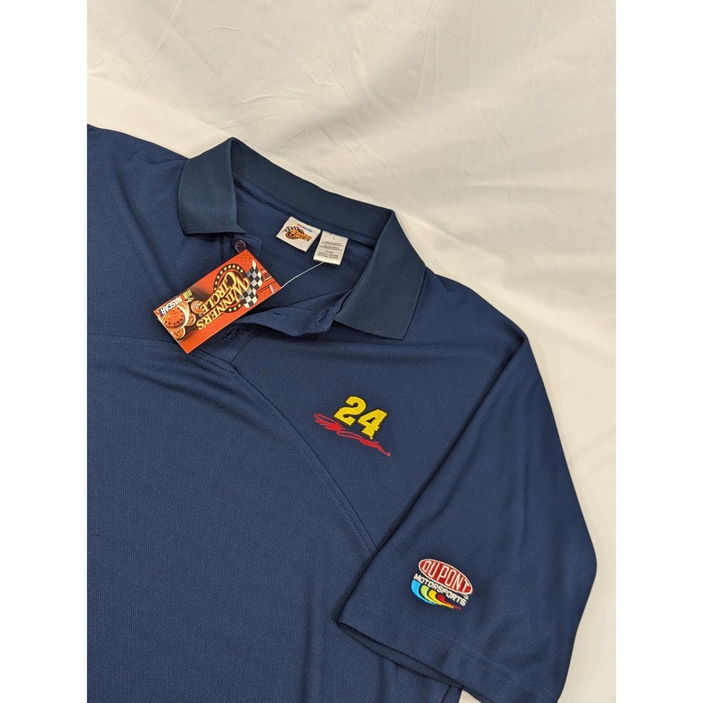 NWT JEFF‎ GORDON NASCAR #24 WINNERS CIRCLE SHORT SLEEVE POLO SHIRT MENS L DuPont